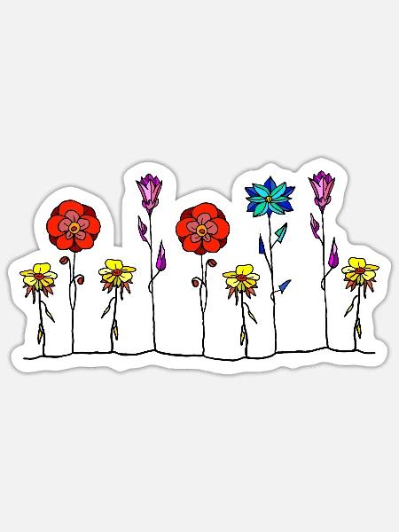 Blumen - Sticker Größe S (10 x 10 cm) - Mattweiß