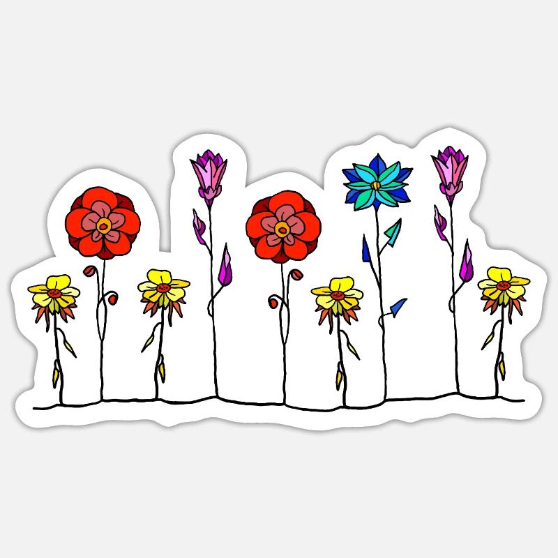 Blumen - Sticker Größe S (10 x 10 cm) - Mattweiß