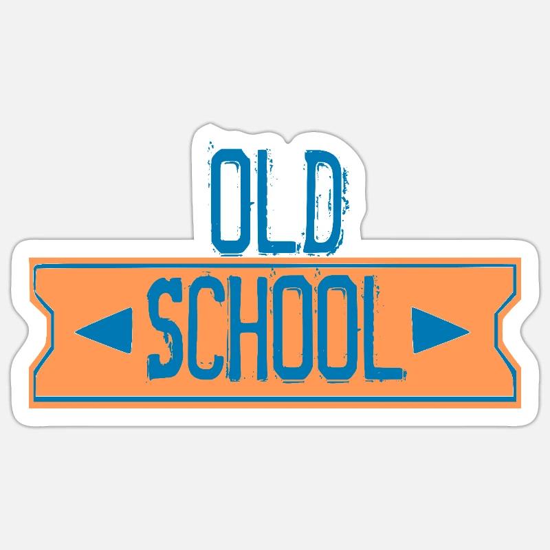 old school - Sticker taille S (10 x 10 cm) - blanc mat