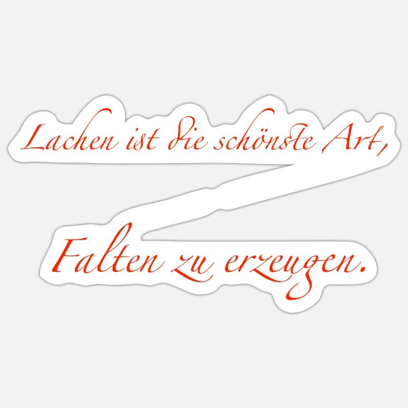 Lachen - Sticker Größe S (10 x 10 cm) - Mattweiß