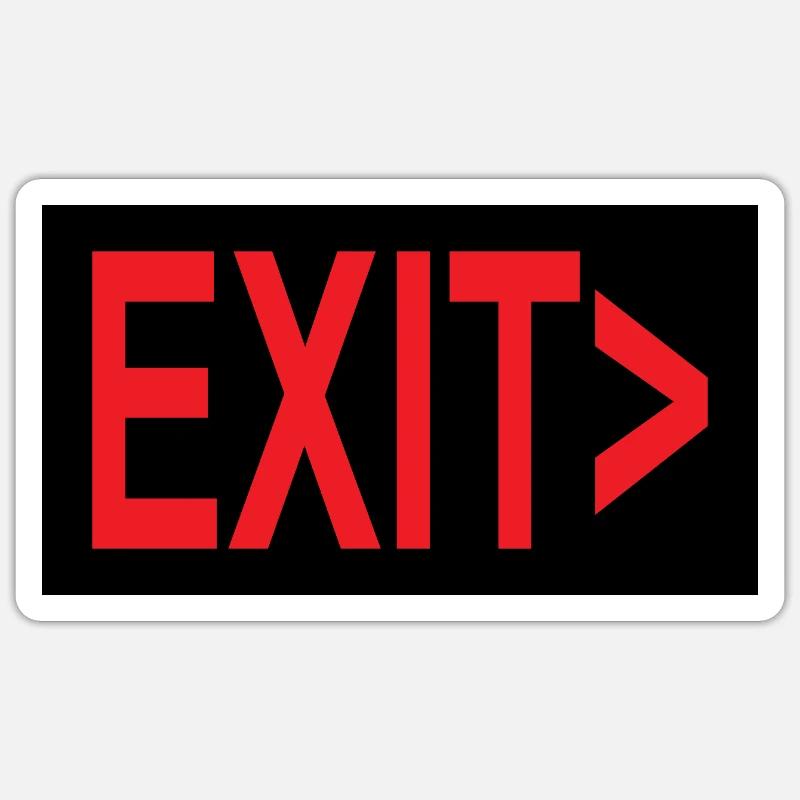 Exit / Exit / Emergency Exit Sticker size S (10 x 10 cm)