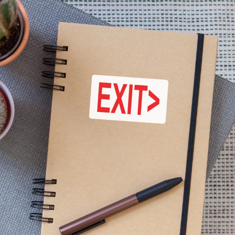Exit / Exit / Emergency Exit Sticker size S (10 x 10 cm)