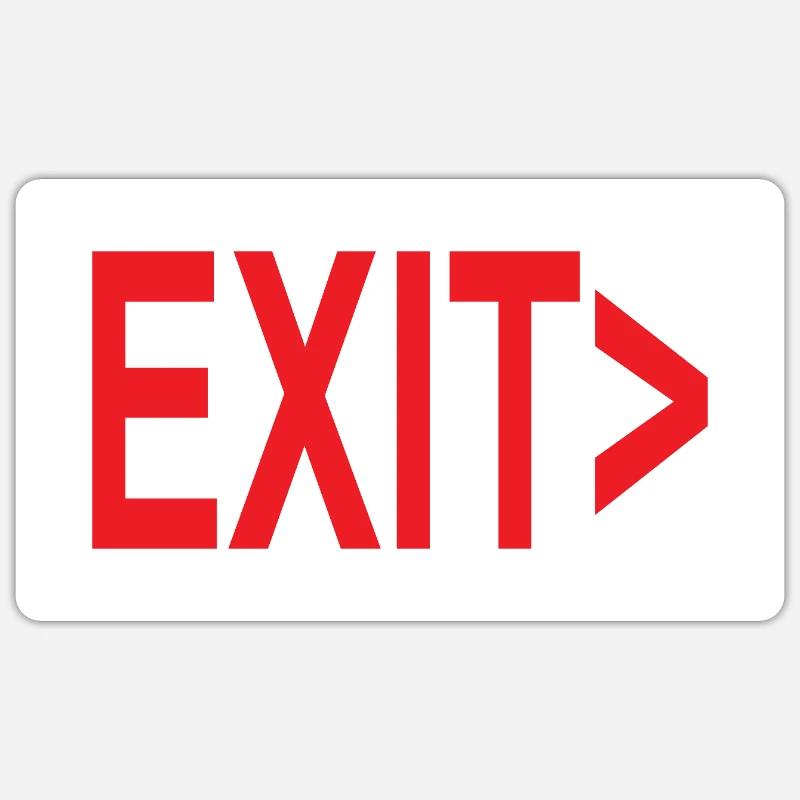 Exit / Exit / Emergency Exit - Sticker size S (10 x 10 cm) - white matte