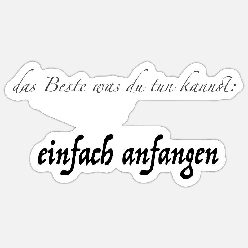 just get started - Sticker size S (10 x 10 cm) - white matte