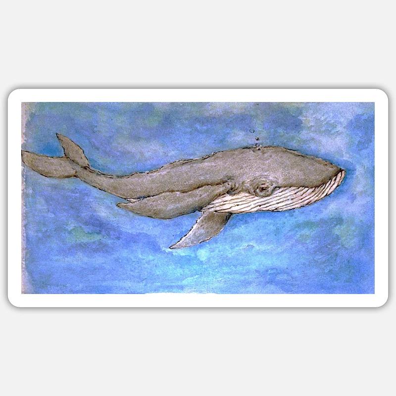 Wal - Sticker Größe S (10 x 10 cm) - Mattweiß