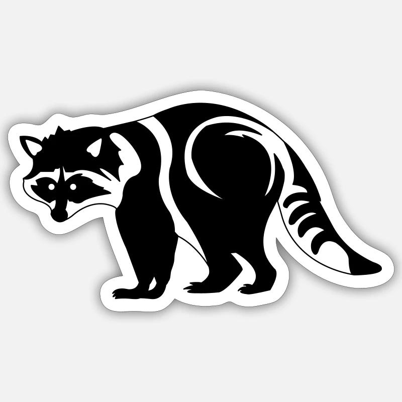 Waschbär - Sticker Größe S (10 x 10 cm) - Mattweiß