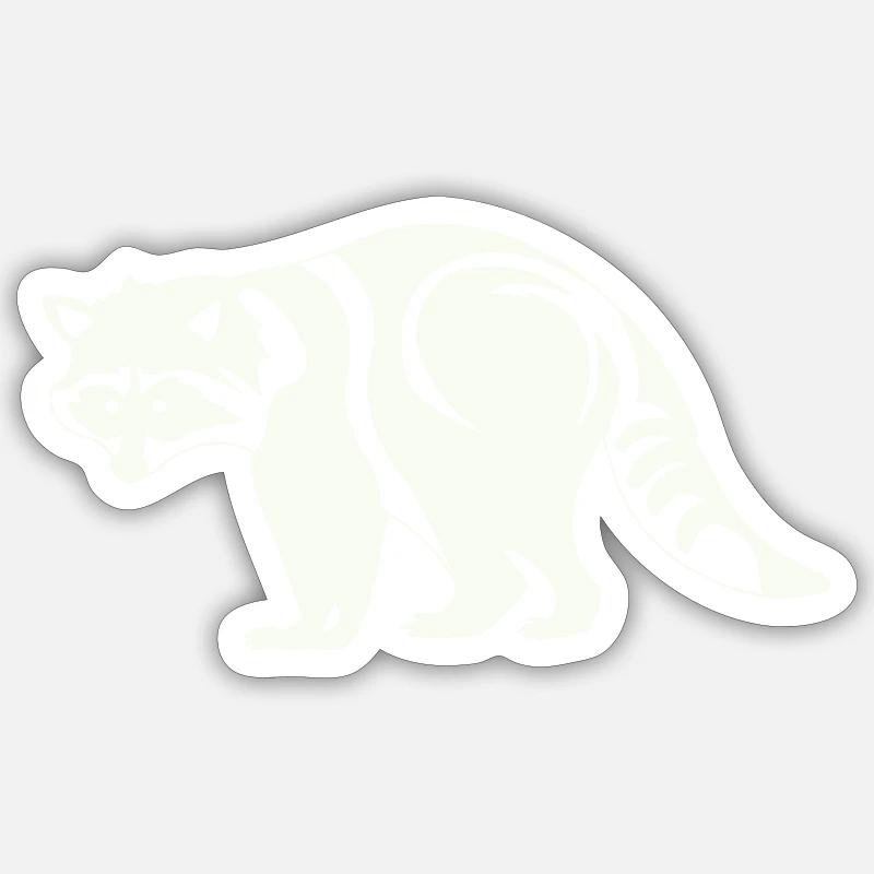 Waschbär - Sticker Größe S (10 x 10 cm) - Mattweiß
