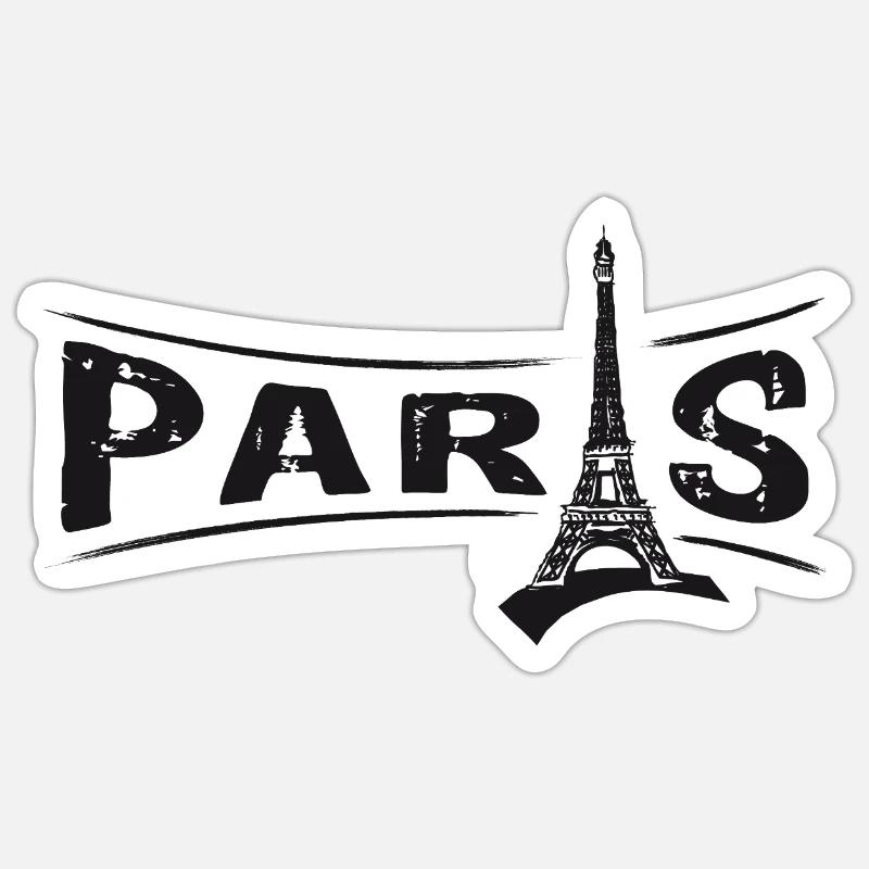 PARIS with Eiffel Tower - Sticker size S (10 x 10 cm) - white matte