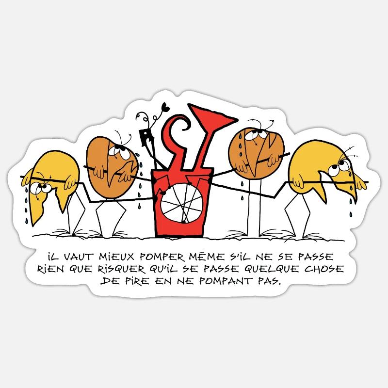 Die Shadoks, ein Leben voller Pumpen! - Sticker Größe S (10 x 10 cm) - Mattweiß