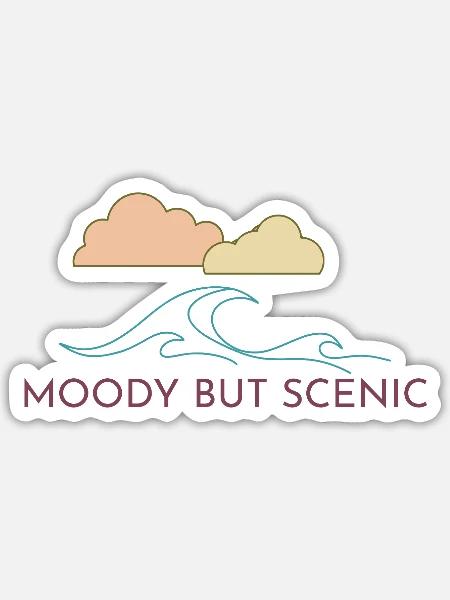 Moody Stormy Waves Naturdesign - Sticker Größe S (10 x 10 cm) - Mattweiß