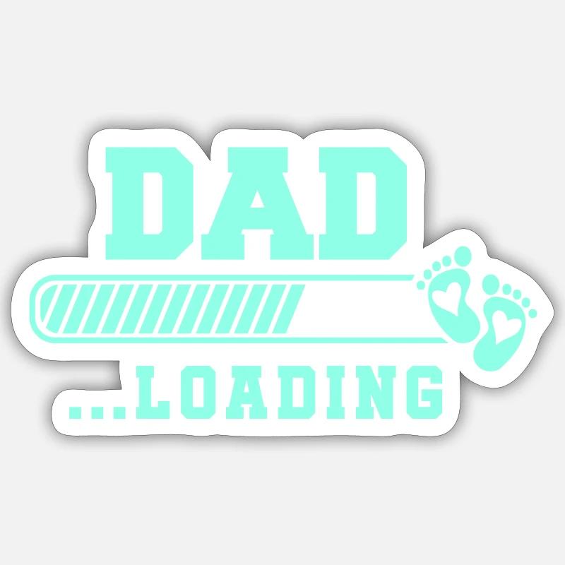 Father-loading with hearts and footprints Sticker size S (10 x 10 cm)