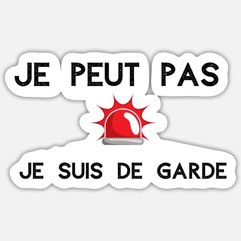 pompier - Sticker taille S (10 x 10 cm) - blanc mat