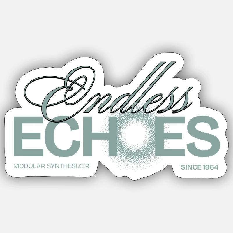 Synthétiseur modulaire Addicted Endless Echoes - Sticker taille S (10 x 10 cm) - blanc mat