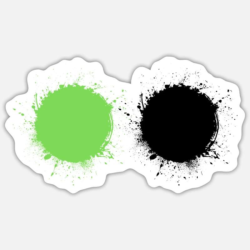 blanc vert - Sticker taille S (10 x 10 cm) - blanc mat