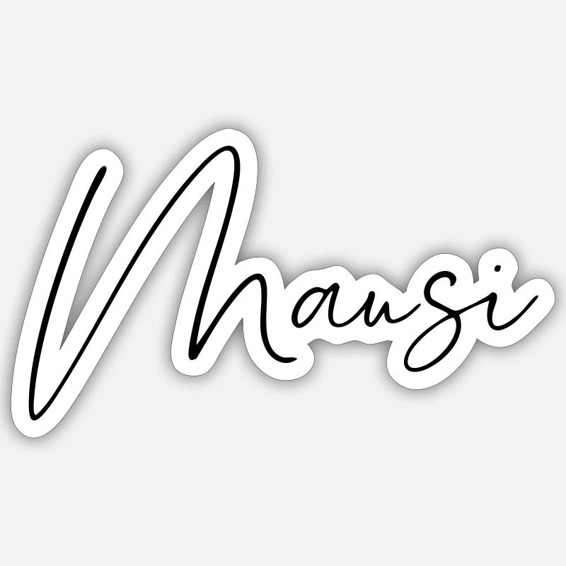 Mausi / Handwriting Design - Sticker size S (10 x 10 cm) - white matte