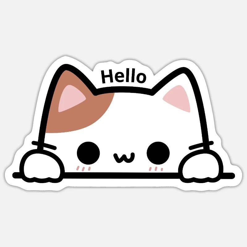 Coucou Chaton Sticker taille S (10 x 10 cm)