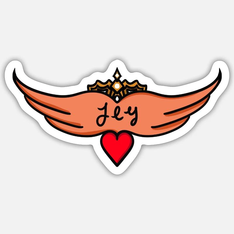 Ailes de mouche - Sticker taille S (10 x 10 cm) - blanc mat