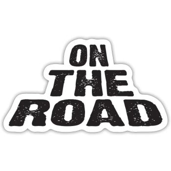 On The Road Bold Typography Design - Sticker size S (10 x 10 cm) - white matte - Front