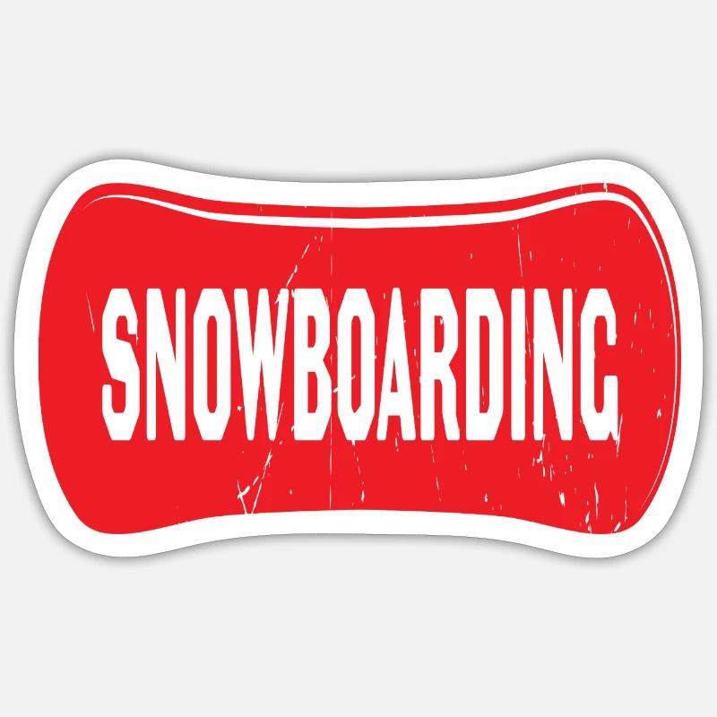 Snowboarding - Sticker Größe S (10 x 10 cm) - Mattweiß