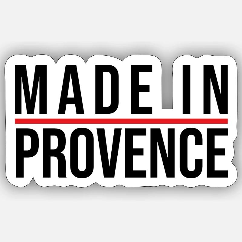 Made in Provence - Sticker taille S (10 x 10 cm) - blanc mat