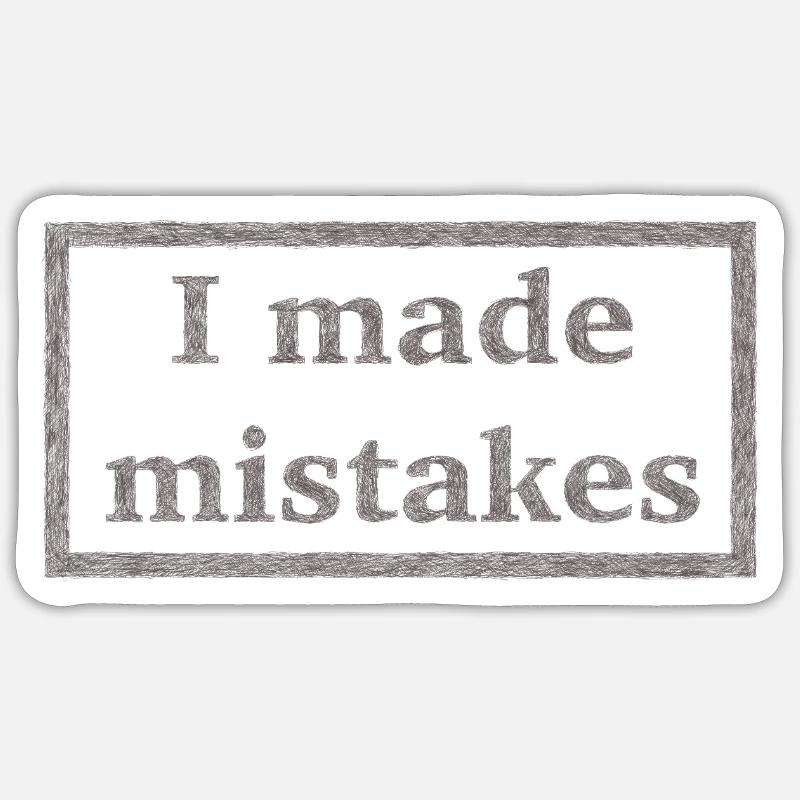 Mistakes - Sticker taille S (10 x 10 cm) - blanc mat