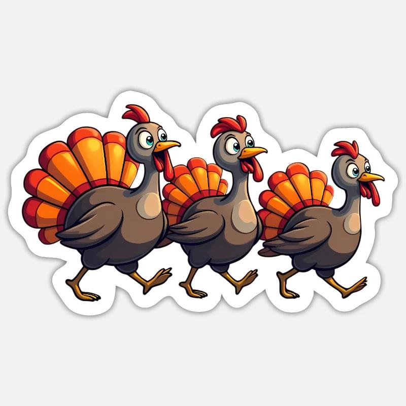 Bébé dinde de Thanksgiving - Sticker taille S (10 x 10 cm) - blanc mat