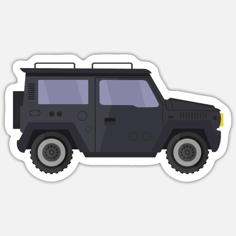 Jeep - Sticker taille S (10 x 10 cm) - blanc mat
