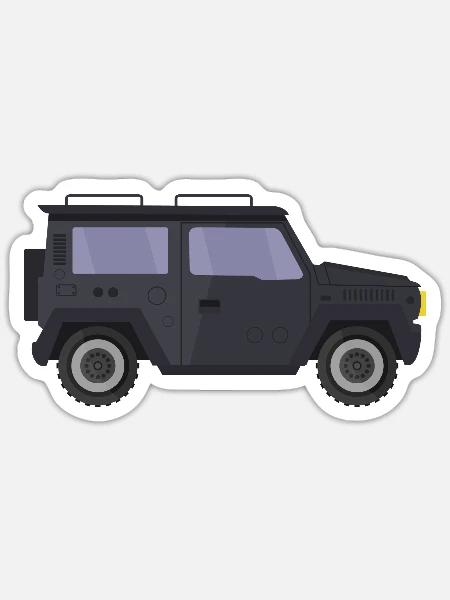 Jeep - Sticker taille S (10 x 10 cm) - blanc mat