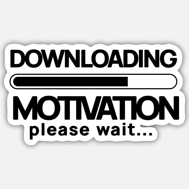 Motivation herunterladen. Bitte warten - Sticker Größe S (10 x 10 cm) - Mattweiß