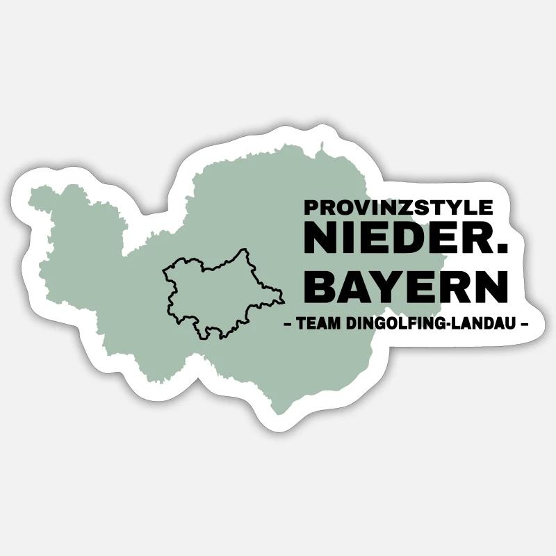 Basse-Bavière | DINGOLFING-LANDAU - Sticker taille S (10 x 10 cm) - blanc mat