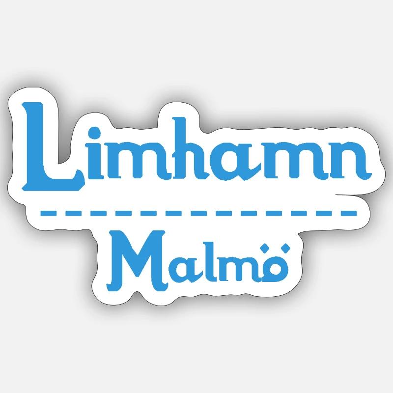 Limhamn – Malmö Sky Blue Design - Sticker size S (10 x 10 cm) - white matte