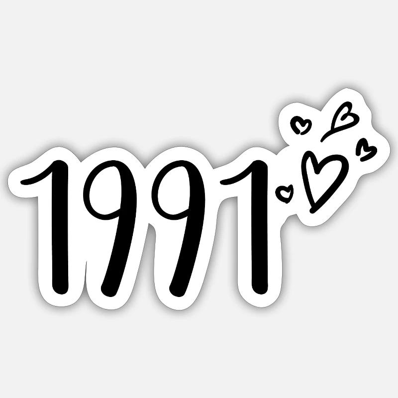 1991 - Sticker taille S (10 x 10 cm) - blanc mat