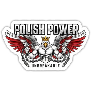 Polnische Kraft – Husaria Gym Beast - Sticker Größe S (10 x 10 cm) - Mattweiß - Vorne