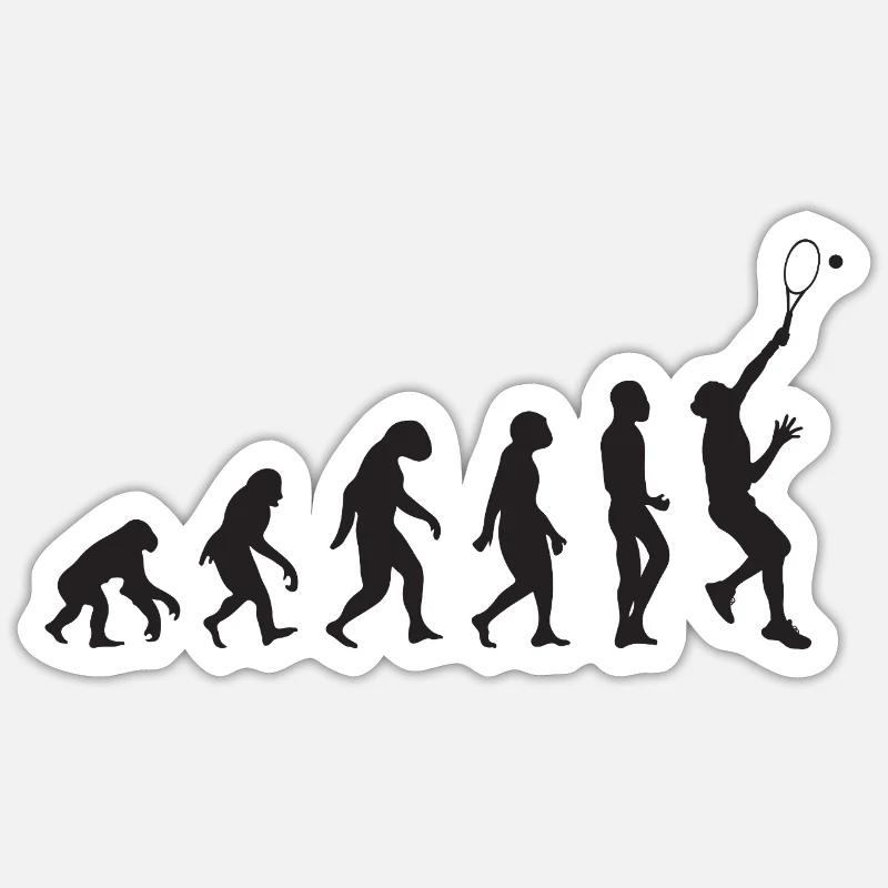 Tennis Evolution - Sticker size S (10 x 10 cm) - white matte