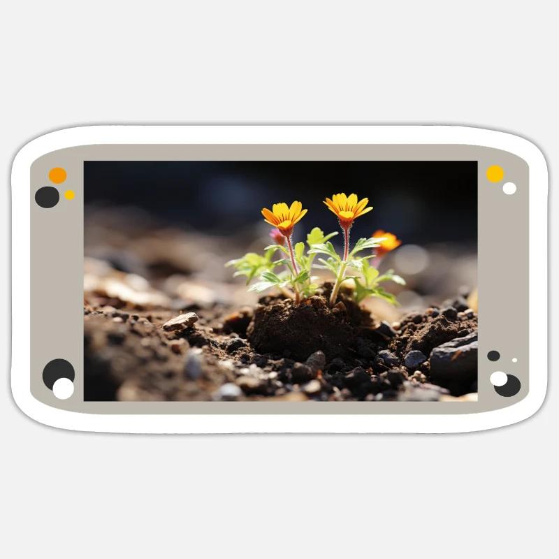 Fleur au soleil - Sticker taille S (10 x 10 cm) - blanc mat