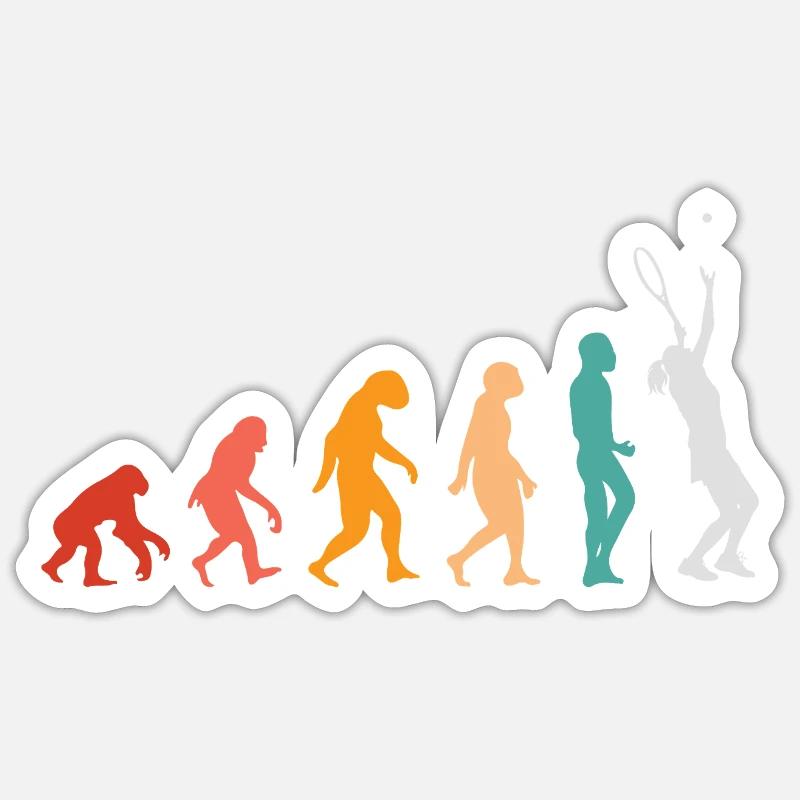 Tennis Evolution - Sticker size S (10 x 10 cm) - white matte