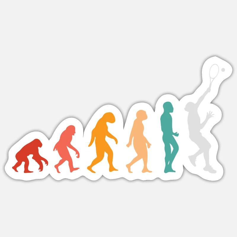 Évolution du tennis - Sticker taille S (10 x 10 cm) - blanc mat