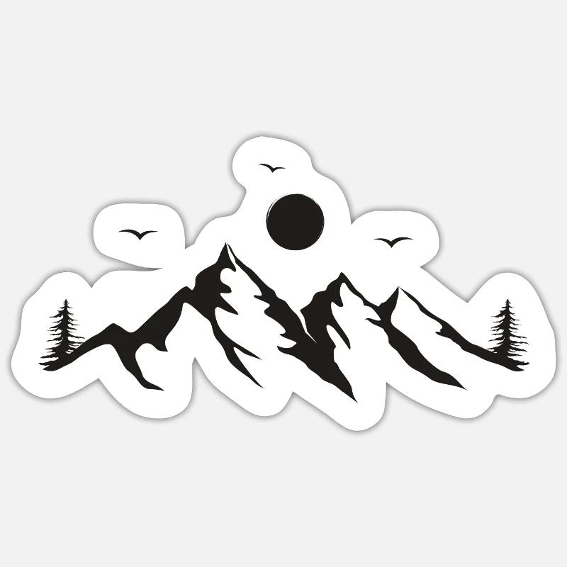 Gebirge - Sticker Größe S (10 x 10 cm) - Mattweiß