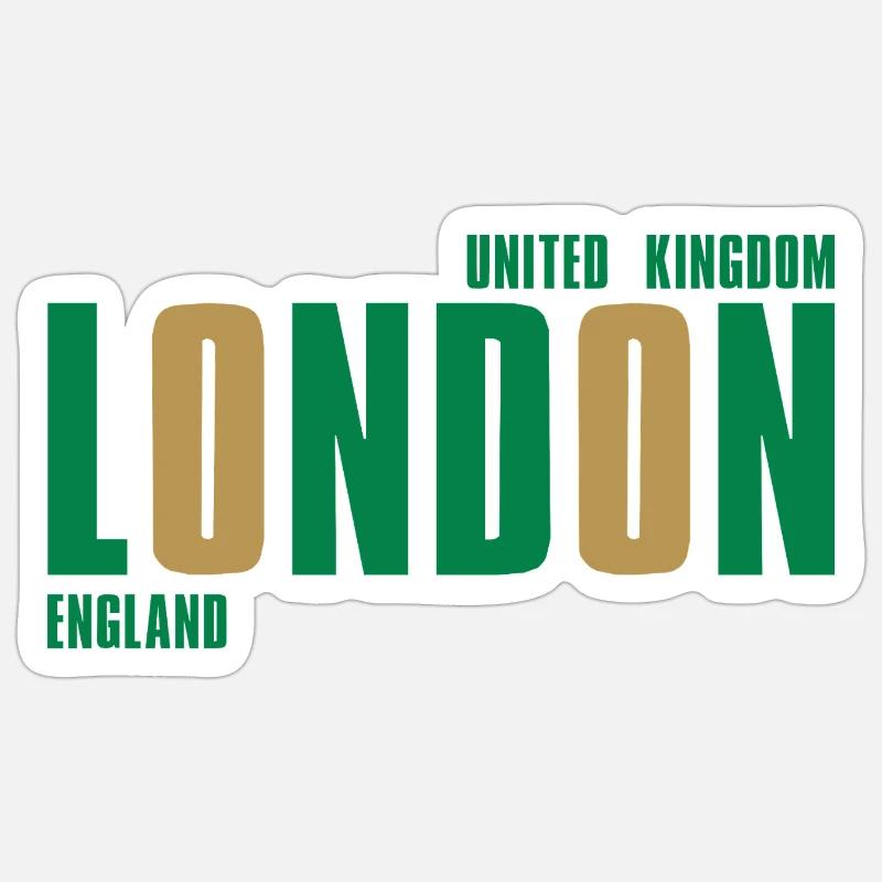 Londres – Angleterre Lyric Design - Sticker taille S (10 x 10 cm) - blanc mat