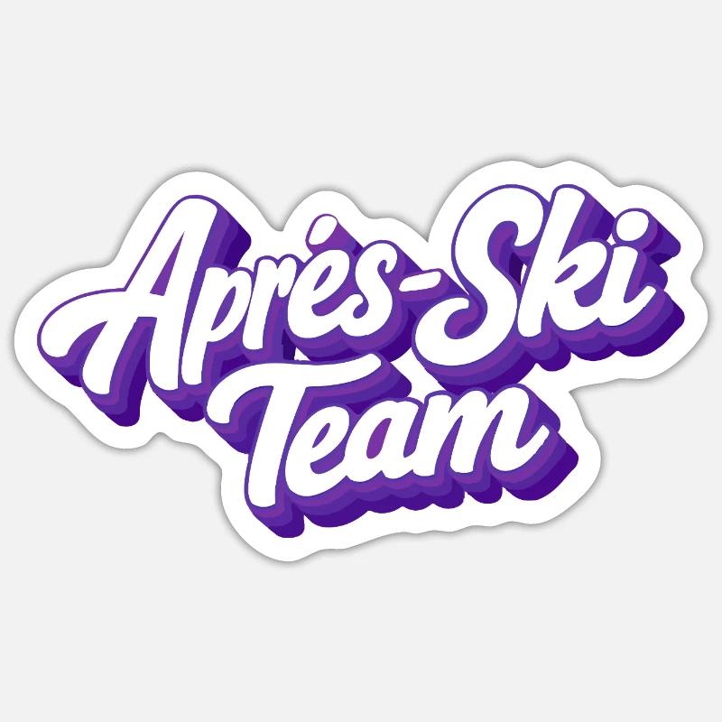 L’équipe de ski APRrès - Sticker taille S (10 x 10 cm) - blanc mat