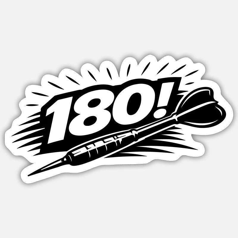 Fléchettes 180 Dart - Sticker taille S (10 x 10 cm) - blanc mat
