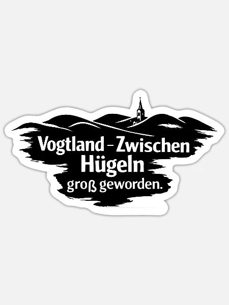 Vogtland - zwischen Huegeln - Sticker Größe S (10 x 10 cm) - Mattweiß