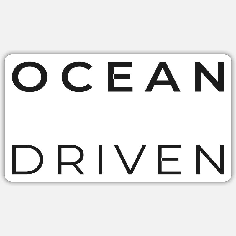 OCEAN DRIVER - Sticker size S (10 x 10 cm) - white matte