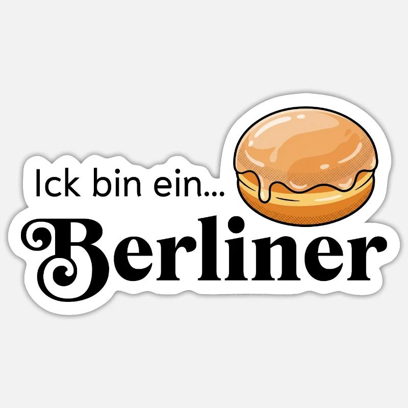 Ick bin ein Berliner Statement Kult Kostüm Sticker Größe S (10 x 10 cm)