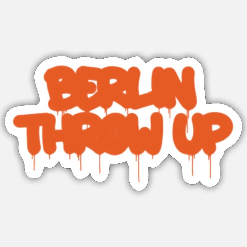 Orange Graffiti Berlin - Sticker size S (10 x 10 cm) - white matte