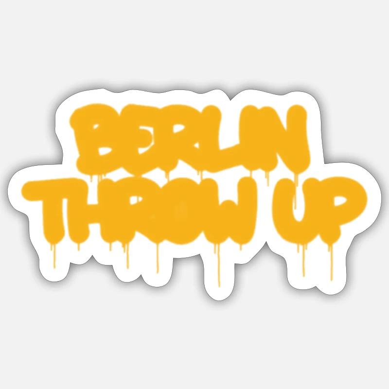 Neon Graffiti Drop Letters Berlin - Sticker size S (10 x 10 cm) - white matte
