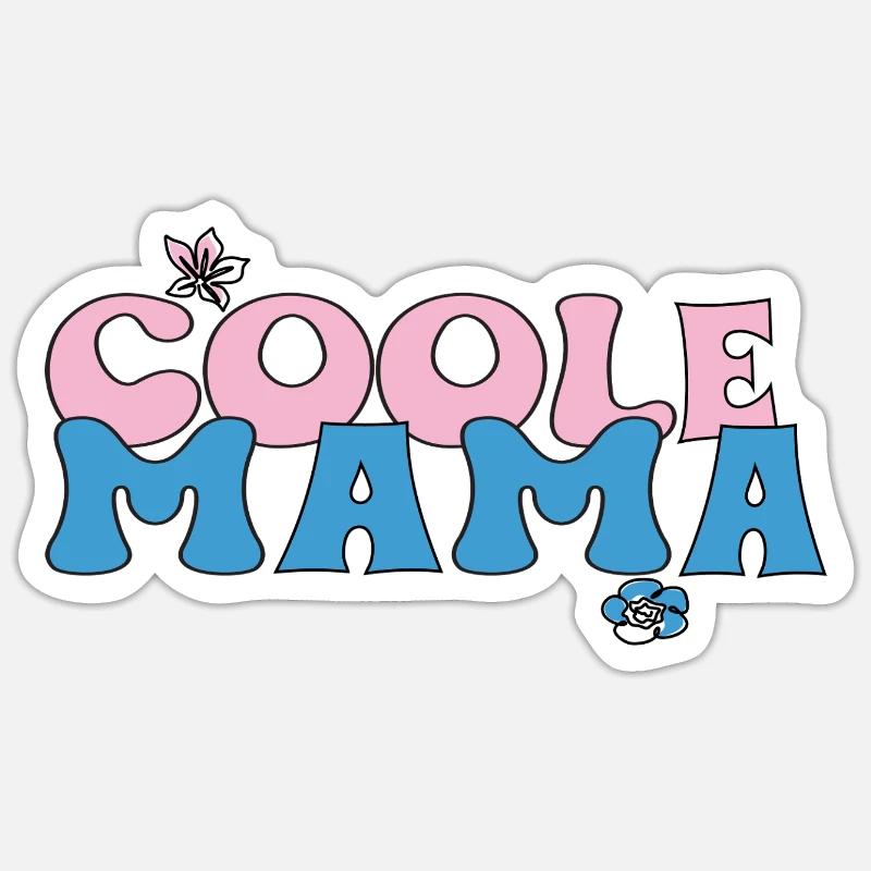 Maman cool - Sticker taille S (10 x 10 cm) - blanc mat
