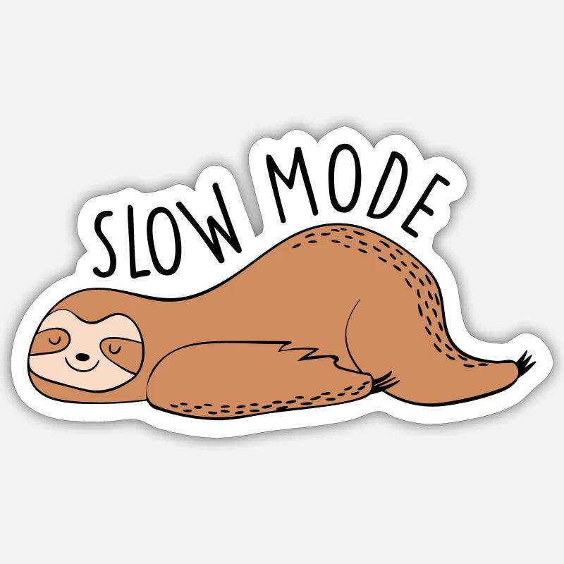 Fauler Langsammodus Sticker Größe S (10 x 10 cm)