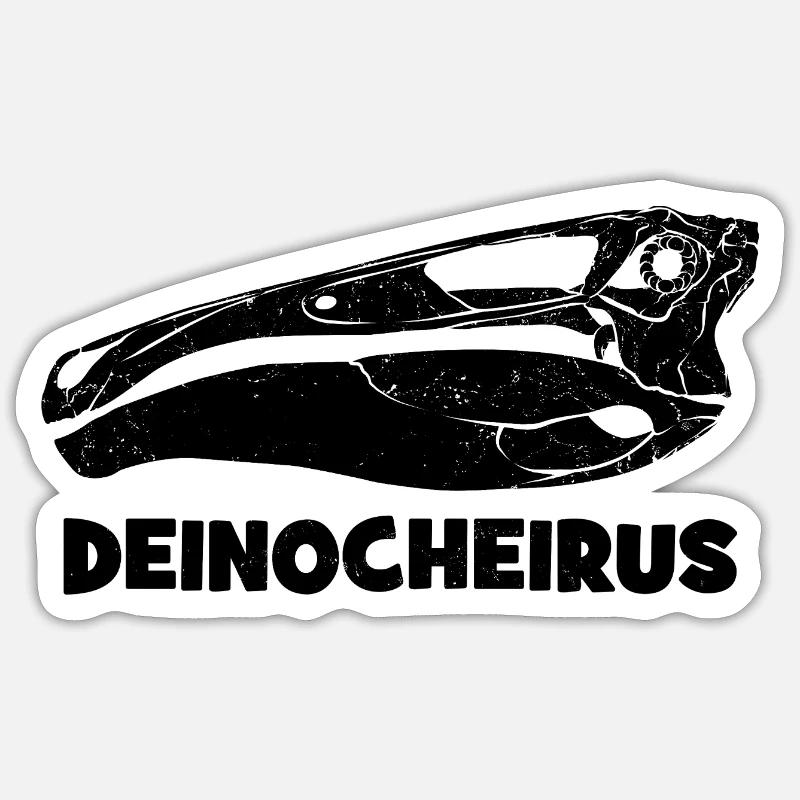 Fossile du crâne de Deinocheirus - Sticker taille S (10 x 10 cm) - blanc mat