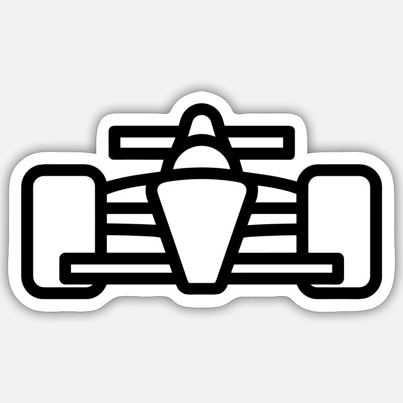 voiture de course - Sticker taille S (10 x 10 cm) - blanc mat
